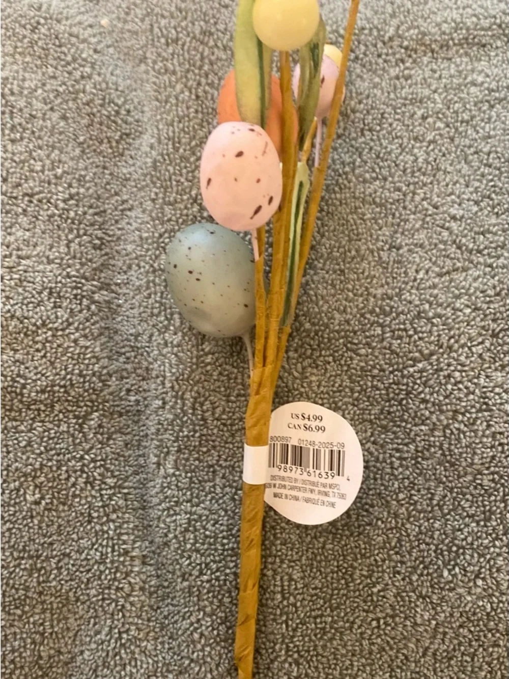 Ashland Decorative Easter Egg Stem in Pastel Blue, Pink, Peach and Cream